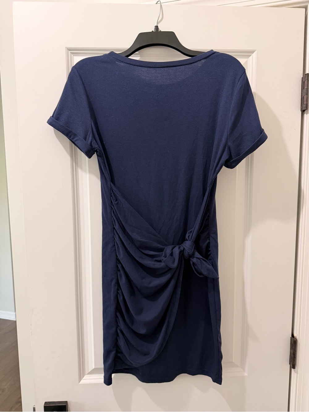 Navy Knot-Detail T-Shirt Dress